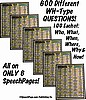 600 Different WH-Question! (100 of Each!) 6A