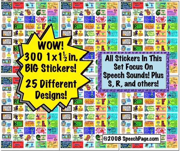 300 Speech Sound Theme STICKERS!