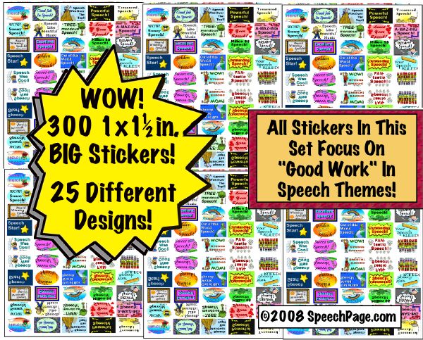 300 Speech Therapy Theme STICKERS!