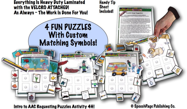 Intro to AAC Requesting Puzzles Activity 4H!